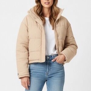 The Fifth Label Remake Puffer Jacket Womens Medium Blush Full Zip Long Sleeve